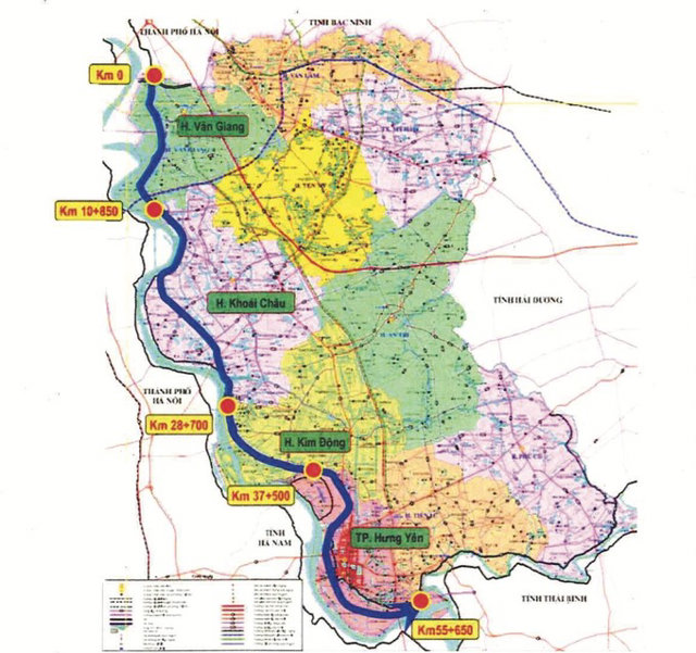 Tuyến đường c&oacute; chiều d&agrave;i 55,68km đi dọc theo s&ocirc;ng Hồng Ảnh: ĐTM