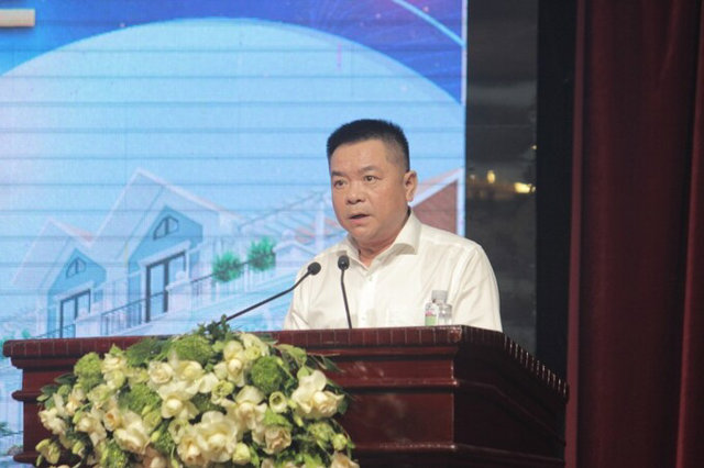 &Ocirc;ng Nguyễn Đ&igrave;nh Dũng - Chủ tịch HĐQT C&ocirc;ng ty cổ phần Địa ốc Kim Thi ph&aacute;t biểu tại buổi lễ.