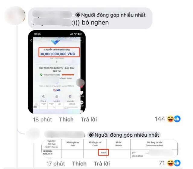 Khoe chuyển khoản 30 tỷ, nhưng thực chất chỉ l&agrave; 30.000 đồng.