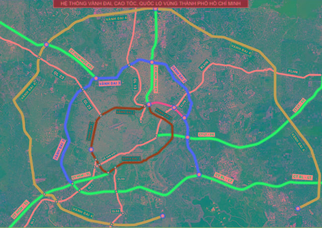 Hệ thống đường v&agrave;nh đai, cao tốc kết nối TPHCM với c&aacute;c tỉnh. Ảnh: Sở GTVT TPHCM