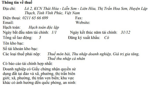 C&ocirc;ng ty cổ phần đầu tư Amy Grupo chỉ đăng k&yacute; c&oacute; 5 lao động.