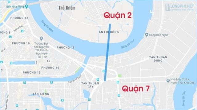 Vị tr&iacute; x&acirc;y cầu Thủ Thi&ecirc;m 4. Ảnh: Google Map