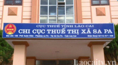 Chi cục Thuế thị x&atilde; Sa Pa. Ảnh: Laocaitv.vn.