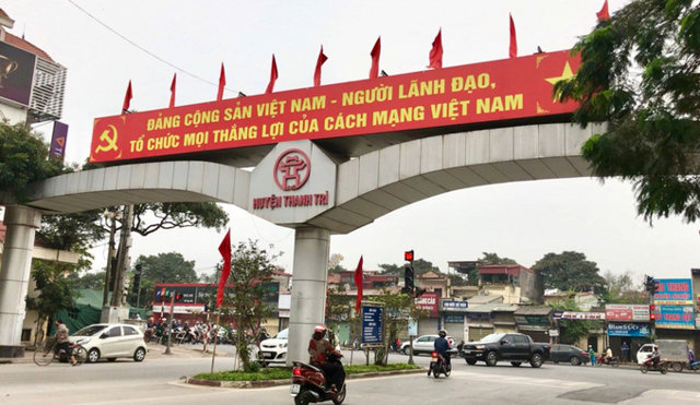 Cổng ch&agrave;o huyện Thanh Tr&igrave;. Ảnh: Thanh Nh&agrave;n &nbsp;