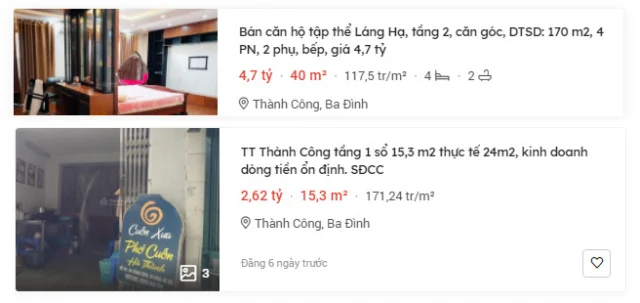 Gi&aacute; cao đến kh&ocirc;ng tưởng của những căn hộ tập thể đăng tr&ecirc;n trang batdongsan.com