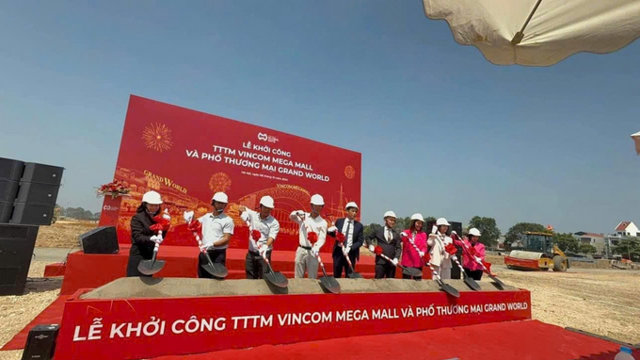 Lễ khởi c&ocirc;ng TTTM Vincom Mega Mall v&agrave; Phố thương mại Grand World. Ảnh: Vingroup