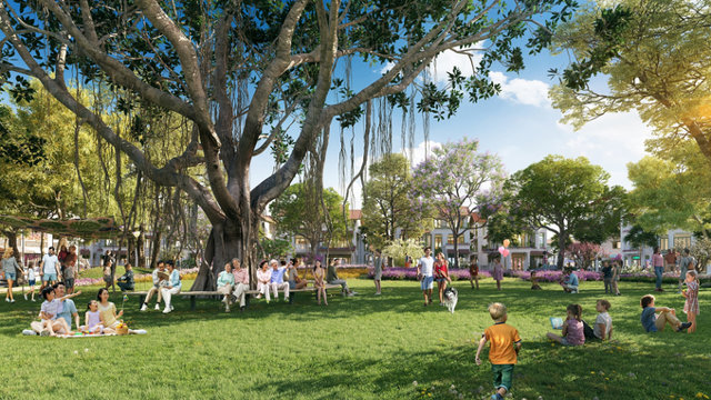Kh&ocirc;ng gian xanh tại Đ&ocirc; thị nghỉ dưỡng Sun Urban City. Ảnh phối cảnh minh họa
