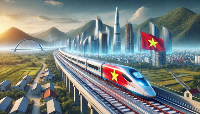 Dự &aacute;n đường sắt tốc độ cao Bắc - Nam l&agrave; c&ocirc;ng tr&igrave;nh giao th&ocirc;ng trọng điểm. Ảnh minh họa