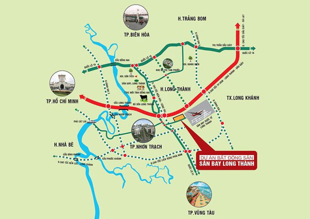 Vị tr&iacute; s&acirc;n bay Long Th&agrave;nh. Ảnh: Internet