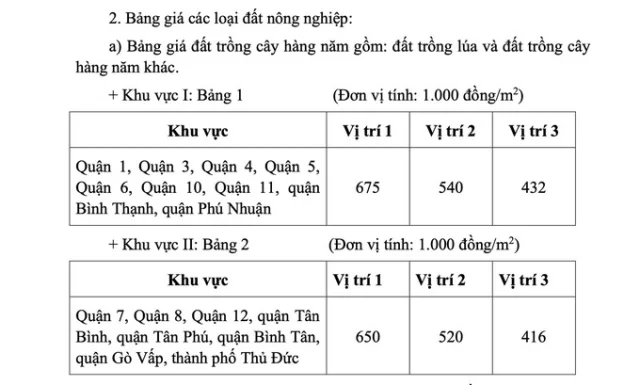 Tp.HCM ban hành bảng giá đất mới, cao nhất 687 triệu đồng/m2 - Ảnh 1