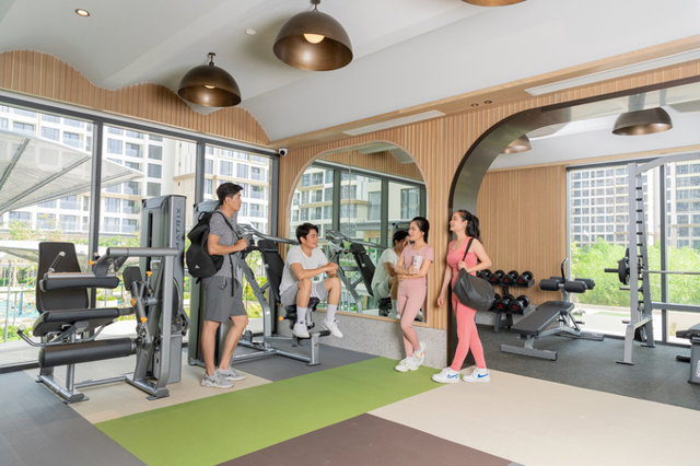 Ph&ograve;ng gym hiện đại, đa dạng thiết bị tại Masteri Center Point