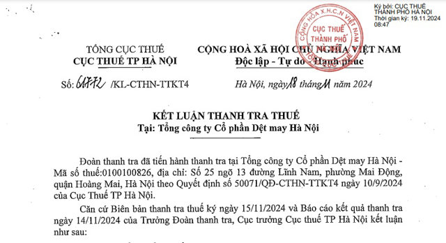 Có lãi sau 9 quý báo lỗ, Hanosimex bị điểm loạt vi phạm về thuế - Ảnh 1