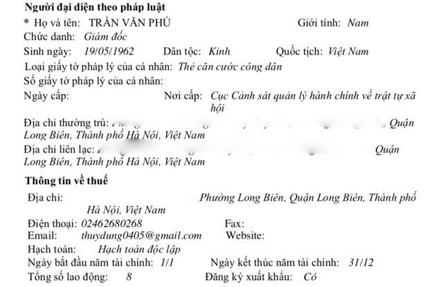 Theo đăng k&yacute; thuế, C&ocirc;ng ty RubyLand c&oacute; tổng số lao động l&agrave; 8 người.