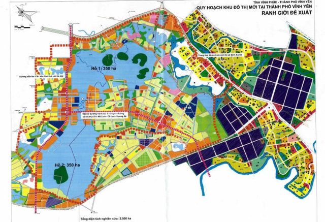 Bản đồ vị tr&iacute; Vinhomes đề xuất thực hiện khu đ&ocirc; thị mới tịa Vĩnh Ph&uacute;c.