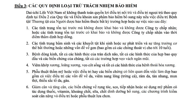 Hợp đồng bảo hiểm c&oacute; quy định r&otilde; về loại trừ tr&aacute;ch nhiệm bảo hiểm