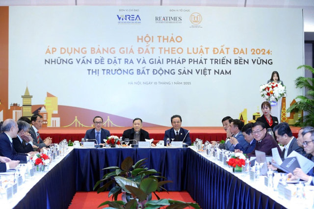 Hội thảo &ldquo;&Aacute;p dụng bảng gi&aacute; đất theo Luật Đất đai 2024: Những vấn đề đặt ra v&agrave; giải ph&aacute;p ph&aacute;t triển bền vững thị trường bất động sản Việt Nam".