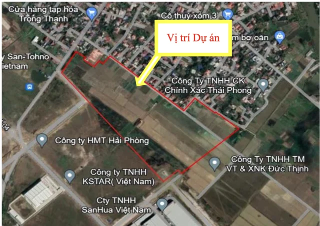 Vị tr&iacute; thực hiện dự &aacute;n.