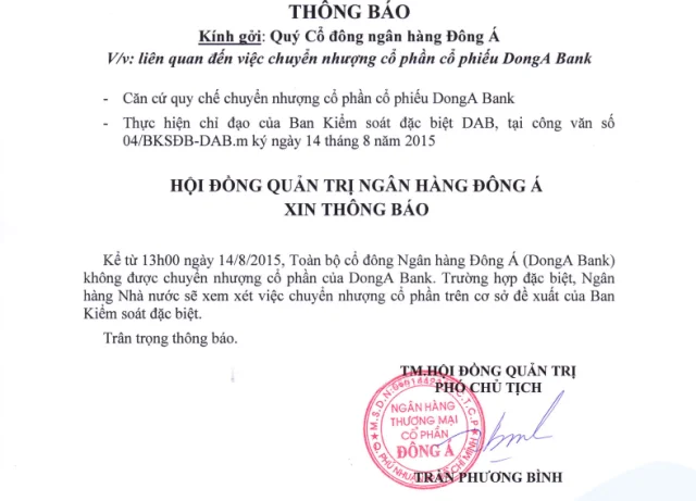 DongA Bank trở th&agrave;nh hố ch&ocirc;n tiền của c&aacute;c cổ đ&ocirc;ng.