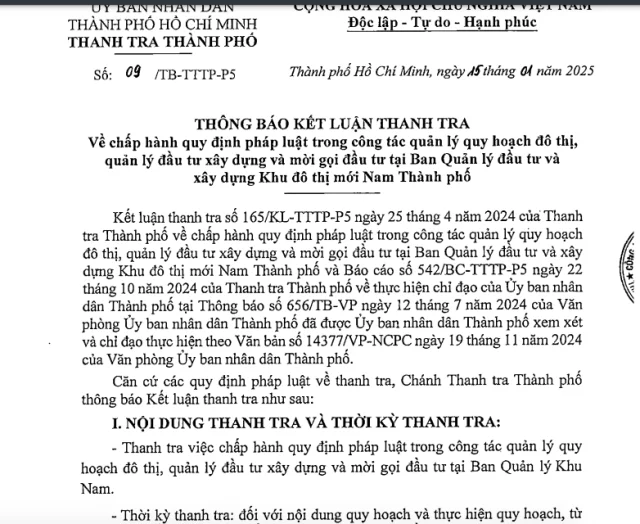 Thanh tra TP. HCM vừa chỉ ra nhiều nội dung vi phạm li&ecirc;n quan đến C&ocirc;ng ty TNHH Ph&aacute;t triển Ph&uacute; Mỹ Hưng