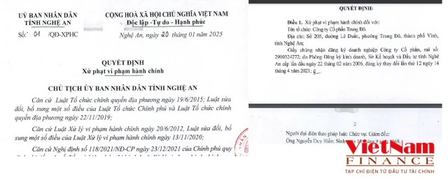 TDF bị UBND tỉnh Nghệ An xử phạt vi phạm h&agrave;nh ch&iacute;nh v&igrave; đưa c&ocirc;ng tr&igrave;nh v&agrave;o sử dụng, hoạt động khi chưa c&oacute; văn bản chấp thuận kết quả nghiệm thu về ph&ograve;ng ch&aacute;y v&agrave; chữa ch&aacute;y