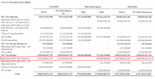 TPBank đang l&agrave; chủ nợ lớn nhất của Vinahud (Nguồn: BCTC hợp nhất qu&yacute; IV/2024). &nbsp;