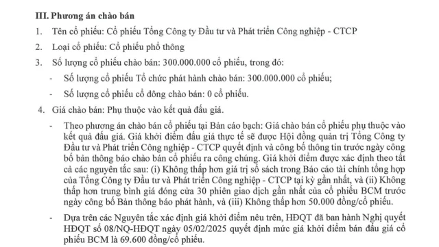 Becamex IDC chốt mức khởi điểm 69.600 đồng/cp cho thương vụ đấu gi&aacute; lịch sử