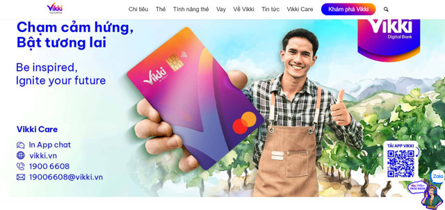 Website ch&iacute;nh thức của Vikki Bank.