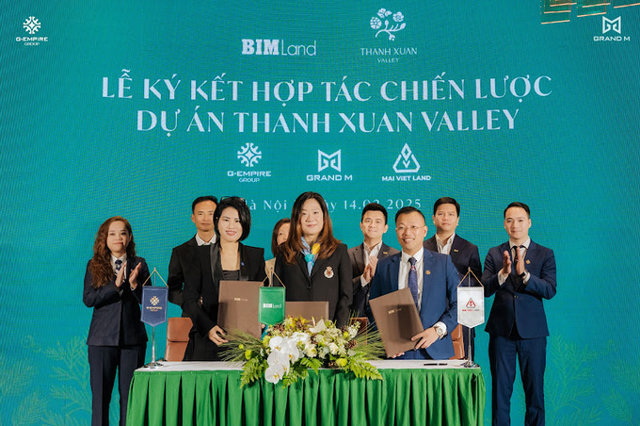 Đại diện BIM Land v&agrave; Grand M k&yacute; kết hợp t&aacute;c