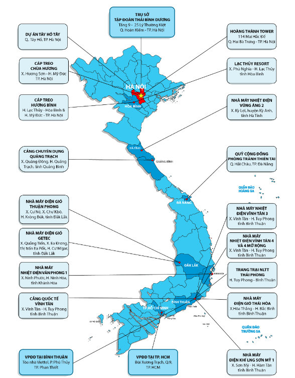 Mạng lưới hoạt động của C&ocirc;ng ty cổ phần Tập đo&agrave;n Th&aacute;i B&igrave;nh Dương (Pacific)