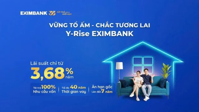 G&oacute;i vay Y-Rise Eximbank cho người trẻ với lại suất ưu đ&atilde;i chỉ từ 3,68%/năm.