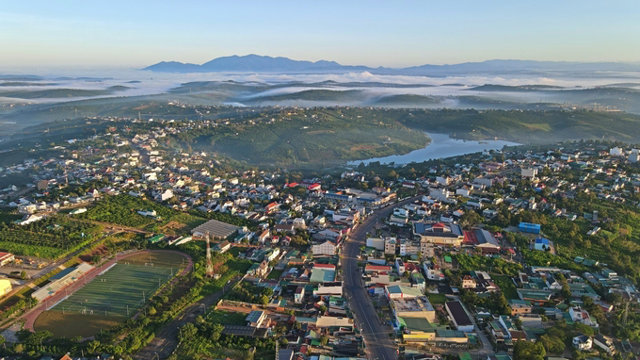 Một g&oacute;c thị trấn Di Linh.