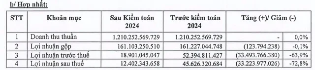 Lợi nhuận của Sợi Thế Kỷ "bốc hơi" 73% sau kiểm to&aacute;n &nbsp;