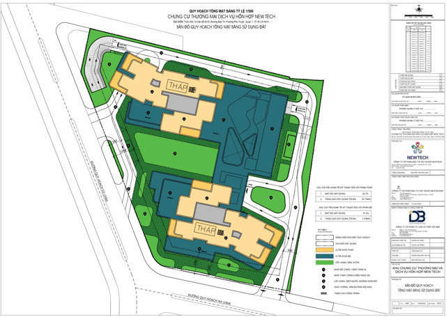 Quy m&ocirc; mặt bằng 1/500 của dự &aacute;n Chung cư thương mại Dịch vụ hỗn hợp New Tech. &nbsp;
