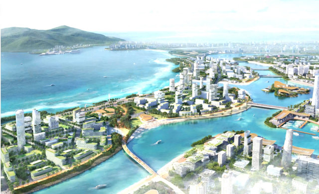 M&ocirc; h&igrave;nh minh họa dự &aacute;n lấn biển tại vịnh Đ&agrave; Nẵng.&nbsp;