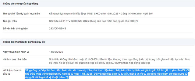 Tổng c&ocirc;ng ty cổ phần Bảo hiểm To&agrave;n Cầu (GIC) vừa bị liệt v&agrave;o danh s&aacute;ch nh&agrave; thầu kh&ocirc;ng đủ uy t&iacute;n