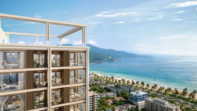 Tầm nh&igrave;n hướng biển của căn hộ Sun Costa Residence - Ảnh phối cảnh minh họa Sun Property