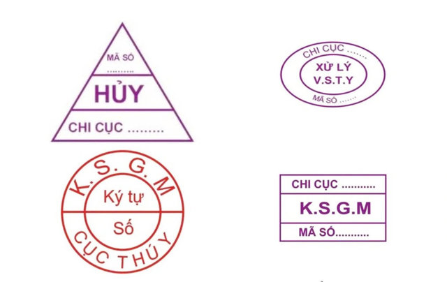 C&aacute;c dấu đ&oacute;ng tr&ecirc;n thịt heo theo quy định hiện h&agrave;nh (Ảnh: NN-MT).