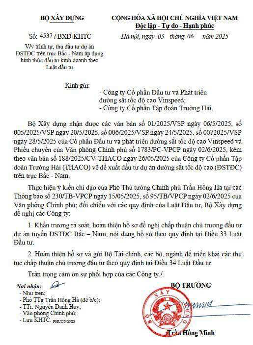 Văn bản chỉ đạo của&nbsp;Bộ X&acirc;y dựng &nbsp;