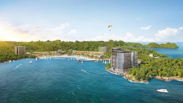 Dự &aacute;n Th&agrave;nh phố Vịnh trung t&acirc;m Xanh Island nổi bật giữa vịnh di sản (Ảnh: Sun Property) &nbsp;