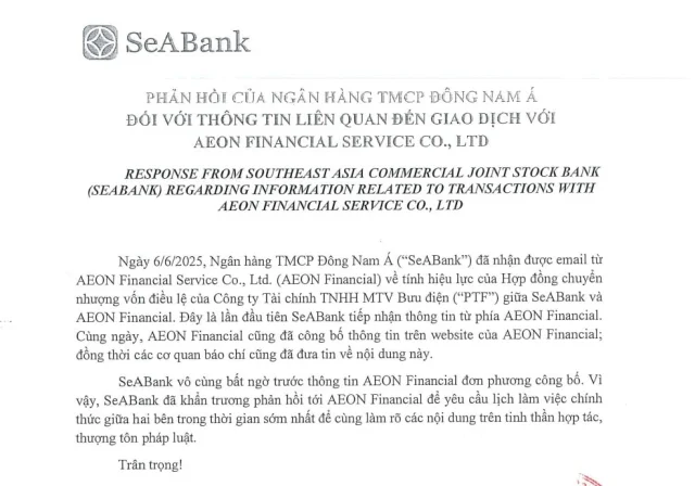 C&ocirc;ng bố của SeABank.