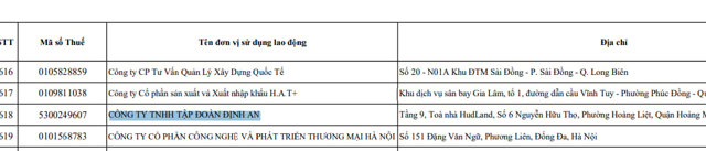 C&ocirc;ng ty TNHH Tập đo&agrave;n Định An bị Bảo hiểm X&atilde; hội (BHXH) TP H&agrave; Nội &ldquo;b&ecirc;u t&ecirc;n&rdquo; v&igrave; chậm đ&oacute;ng BHXH v&agrave; bảo hiểm kh&aacute;c