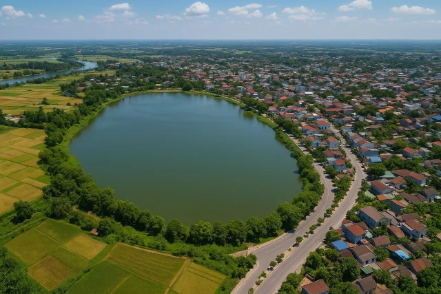 Khu vực hồ Tứ Hạ, phường Tứ Hạ, thị x&atilde; Hương Tr&agrave; &ndash; nơi sẽ h&igrave;nh th&agrave;nh c&ocirc;ng vi&ecirc;n nước quy m&ocirc; 178.000 m&sup2; trong 36 th&aacute;ng tới (Ảnh minh hoạ)