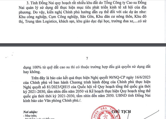 Đồng Nai kiến nghị Ch&iacute;nh phủ hướng dẫn quỹ đất thu hồi của ng&agrave;nh cao su để l&agrave;m dự &aacute;n