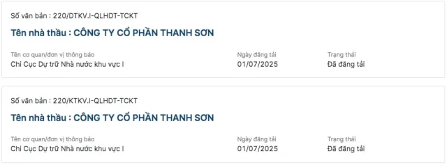C&ocirc;ng ty Thanh Sơn bị 'b&ecirc;u t&ecirc;n' nh&agrave; thầu kh&ocirc;ng đảm bảo uy t&iacute;n. Ảnh chụp m&agrave;n h&igrave;nh&nbsp; &nbsp;