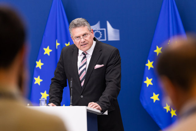 Trưởng đo&agrave;n đ&agrave;m ph&aacute;n thương mại EU, &ocirc;ng Maros Sefcovic.