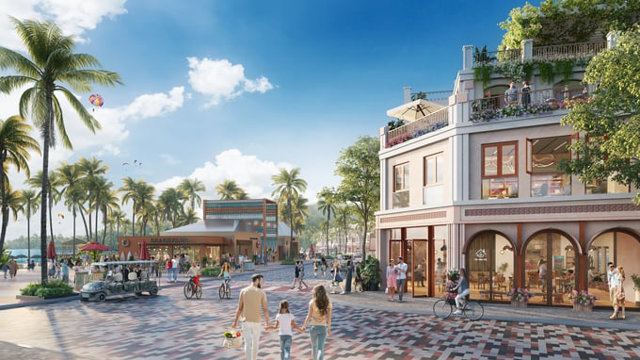 Hai mặt tho&aacute;ng c&ugrave;ng mặt tiền rộng gi&uacute;p nh&agrave; phố Xanh Boutique vượt trội về c&ocirc;ng năng kinh doanh. (Ảnh: Sun Property) &nbsp;