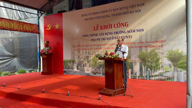 Hà Nội: Phường Vĩnh Hưng khởi công xây dựng Trường Mầm non Thanh Trì - Ảnh 2