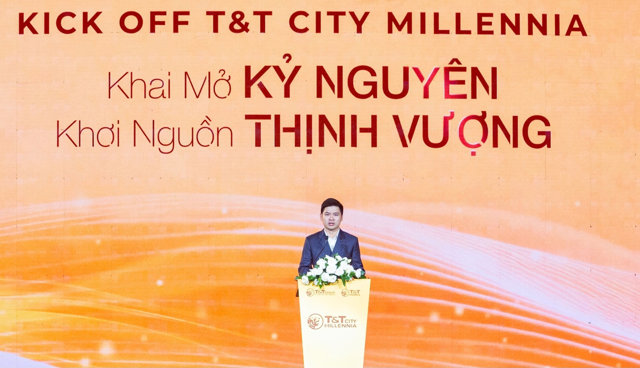 &Ocirc;ng Đỗ Vinh Quang, Ph&oacute; chủ tịch HĐQT Tập đo&agrave;n T&amp;T Group, Chủ tịch HĐQT T&amp;T Homes ph&aacute;t biểu tại sự kiện