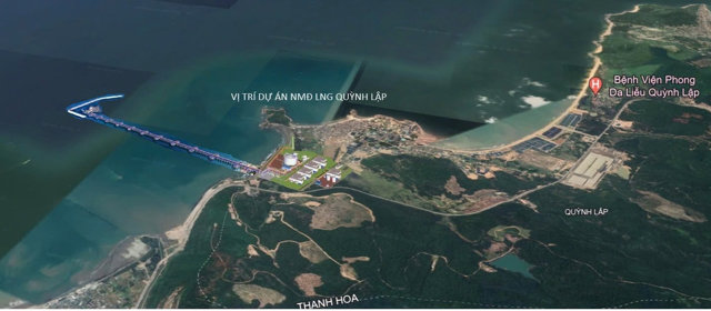 Vị tr&iacute; thực hiện dự &aacute;n Nh&agrave; m&aacute;y điện kh&iacute; LNG Quỳnh Lập.