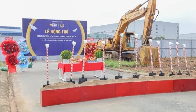 Tập đo&agrave;n Bcons thực hiện nghi thức động thổ Trường li&ecirc;n cấp B.School 2